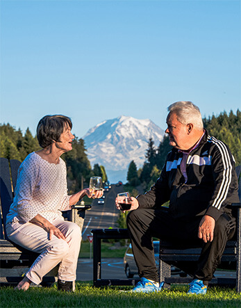 Tehaleh community residents drinking wine together in Bonney Lake, WA